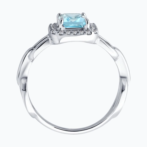 Кольцо из серебра 925 пробы с топазом и фианитами