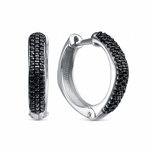 Серьги из серебра 925 пробы с цветными фианитами