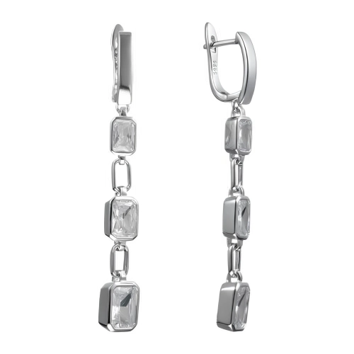 Серьги из серебра 925 пробы с цирконами