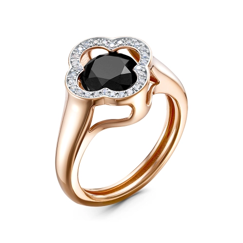 Кольцо из золота 585 пробы с фианитами