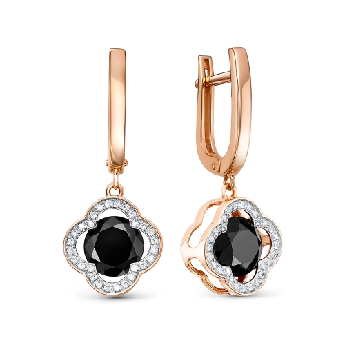 Серьги из золота 585 пробы с фианитами