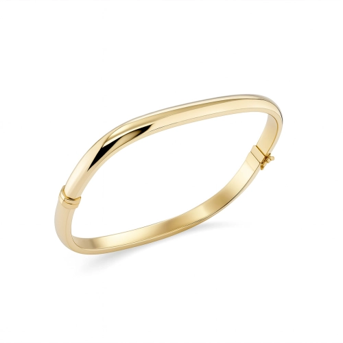 Жесткий браслет из желтого золота 585 пробы