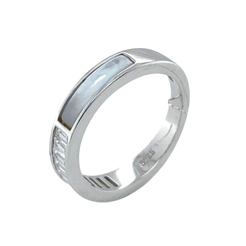 Кольцо (925) перламутр, циркон