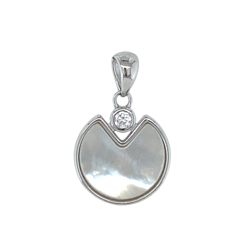 Подвеска (925) перламутр, циркон