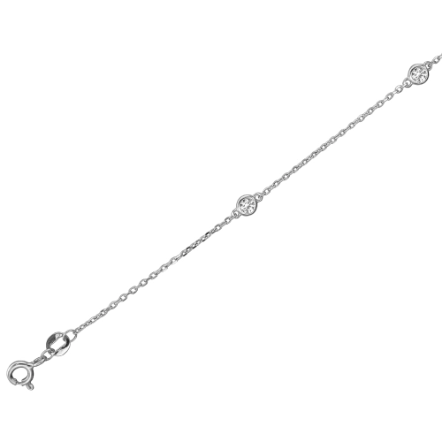 Браслет из белого золота 585 пробы с фианитами