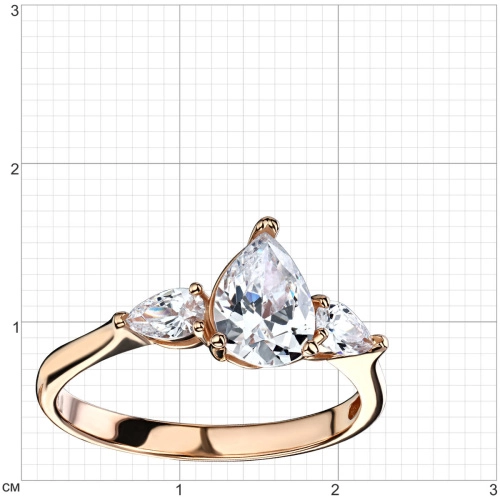 Кольцо из золота 585 пробы с фианитами