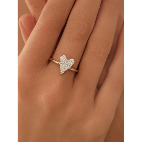 Кольцо из золота 585 пробы с фианитами