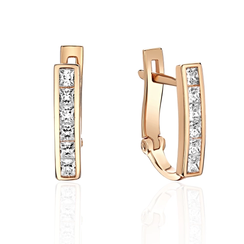 Серьги из золота 585 пробы с фианитами