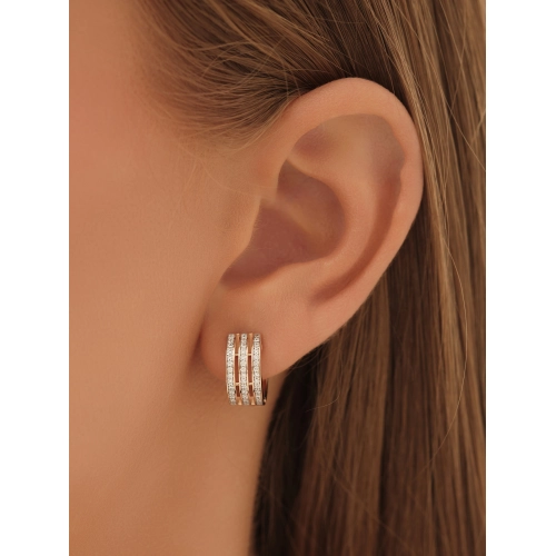 Серьги из золота 585 пробы с фианитами