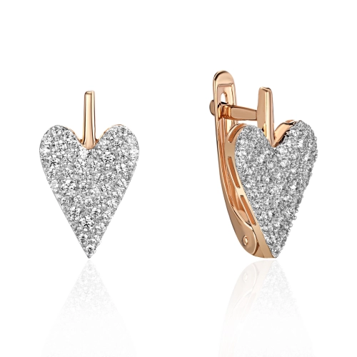 Серьги из золота 585 пробы с фианитами