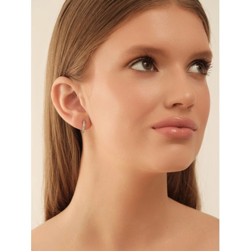 Серьги из белого золота 585 пробы с фианитами