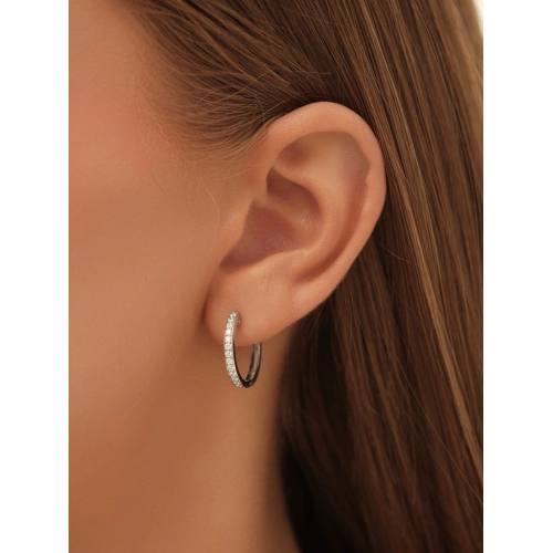 Серьги из белого золота 585 пробы с фианитами