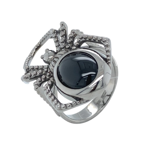 Кольцо из серебра 925 пробы с агатом