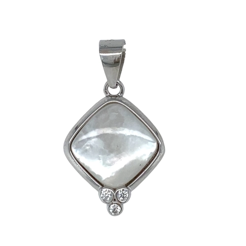 Подвеска (925) перламутр, циркон