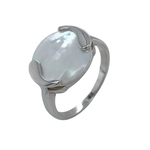 Кольцо из серебра 925 пробы с перламутром