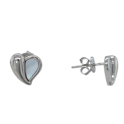 Серьги пусеты из серебра 925 пробы с перламутром