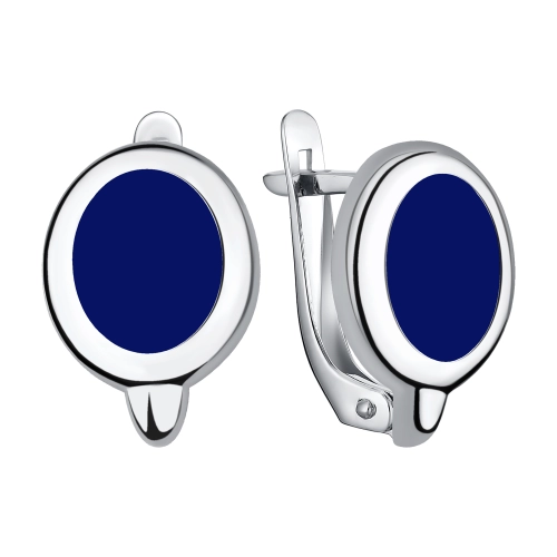 Серьги из серебра 925 пробы с эмалью