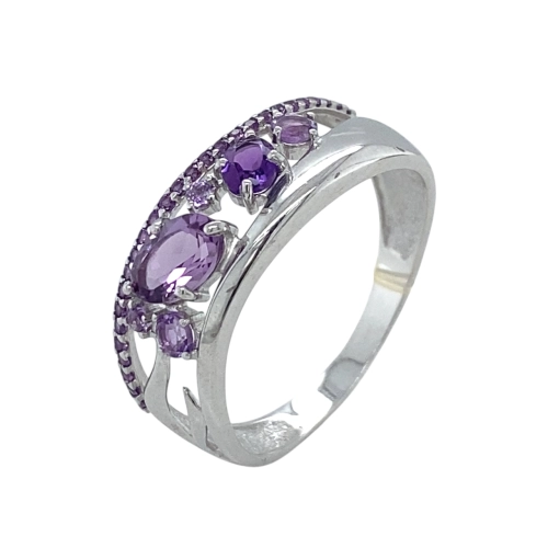 Кольцо (925) аметист, аметист синт.