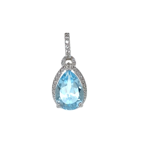 Подвеска из серебра 925 пробы с топазами и фианитами