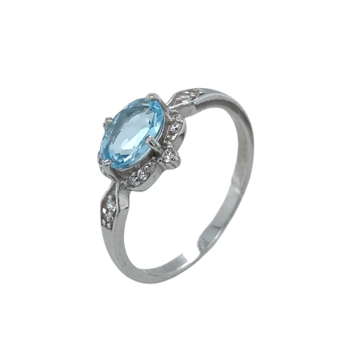 Кольцо из серебра 925 пробы с топазом и фианитами