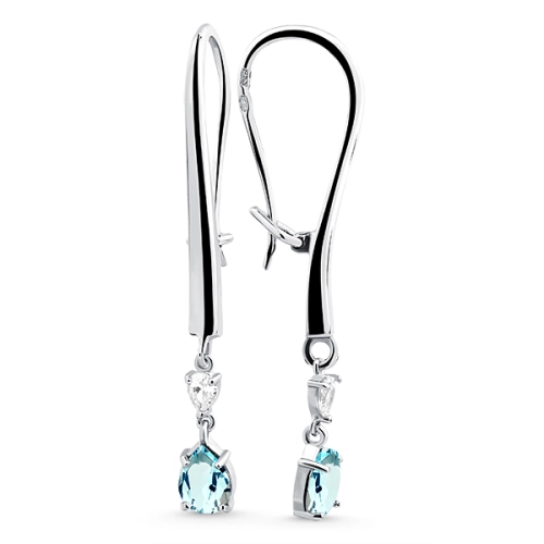 Петельки (925) топаз, фианит