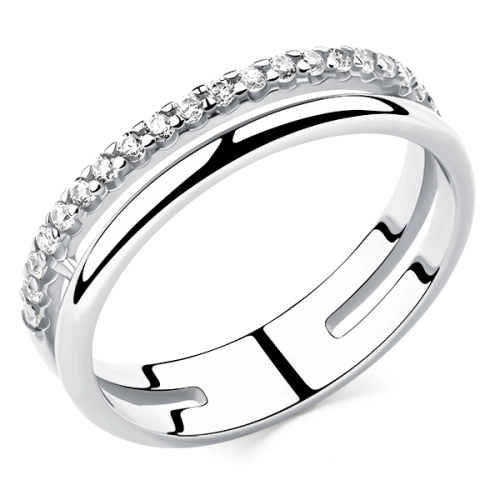 Кольцо из серебра 925 пробы с фианитами