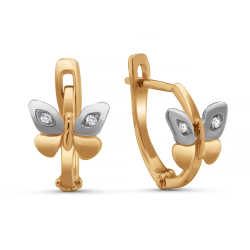Серьги из золота 585 пробы с бриллиантами