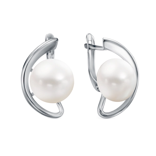 Серьги из серебра 925 пробы с жемчугом