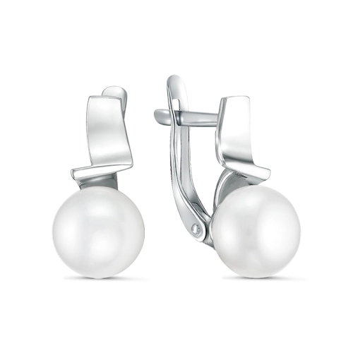 Серьги из серебра 925 пробы с жемчугом