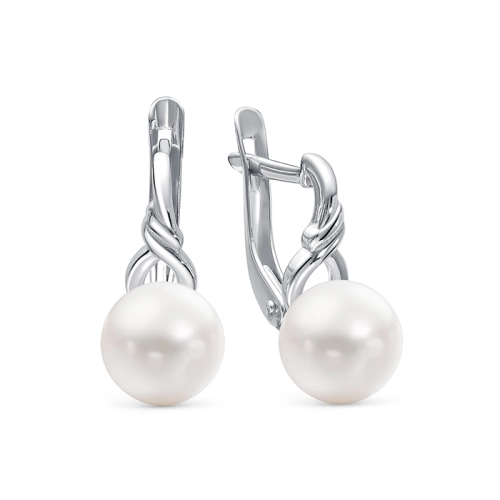 Серьги из серебра 925 пробы с жемчугом