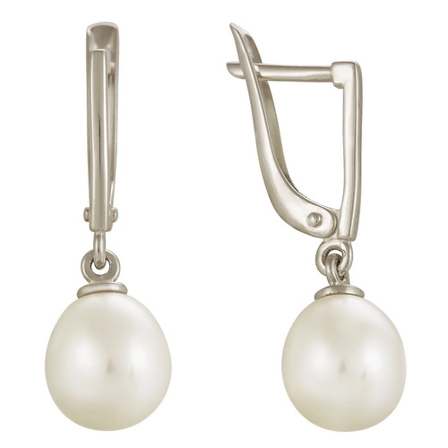 Серьги из серебра 925 пробы с жемчугом