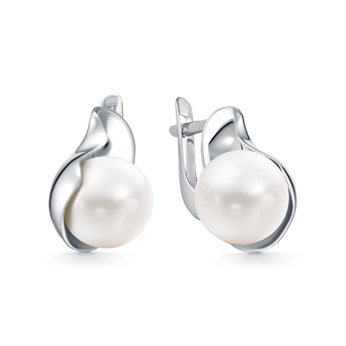 Серьги из серебра 925 пробы с жемчугом