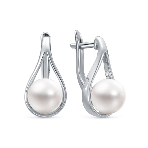 Серьги из серебра 925 пробы с жемчугом