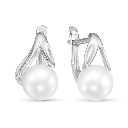 Серьги из серебра 925 пробы с жемчугом