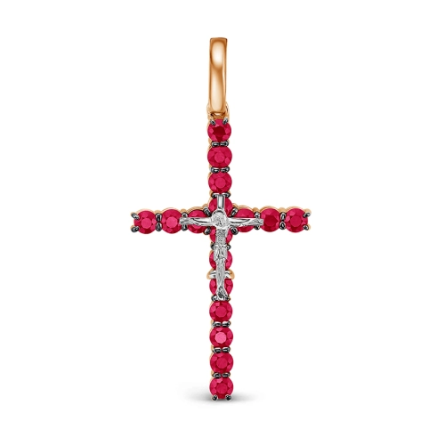Подвеска (585) рубин крест