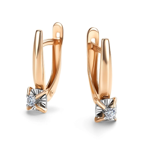 Серьги из золота 585 пробы с бриллиантами