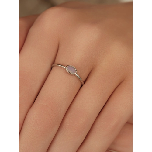 Кольцо (925) розовый кварц