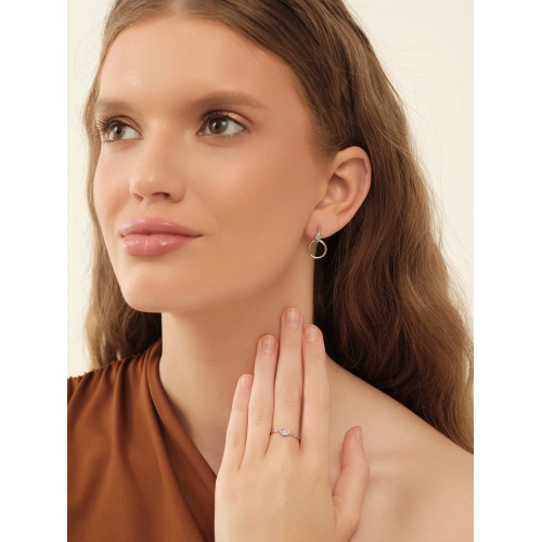 Пусеты (925) розовый кварц