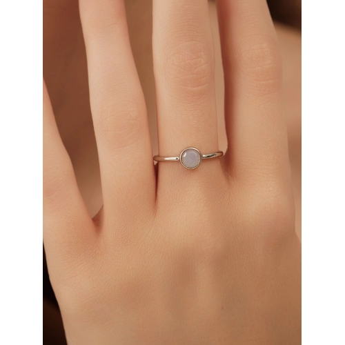 Кольцо (925) розовый кварц