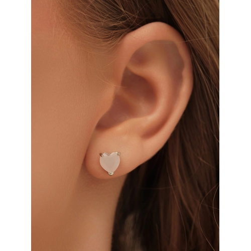 Пусеты (925) розовый кварц