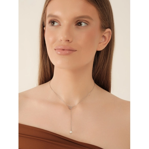 Колье (925) жемчуг майорика сотуар