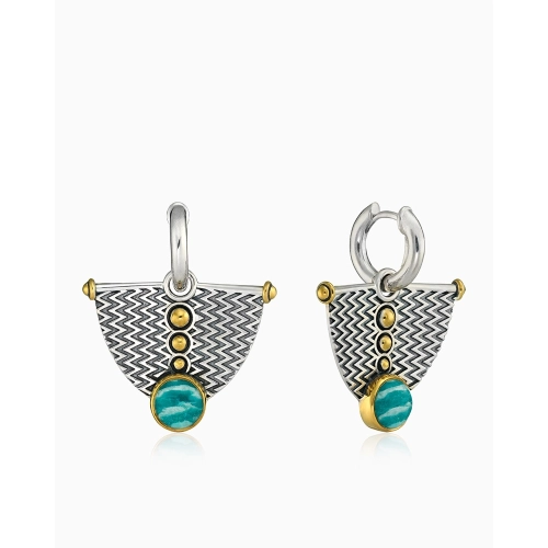 Серьги из серебра 925 пробы с амазонитами