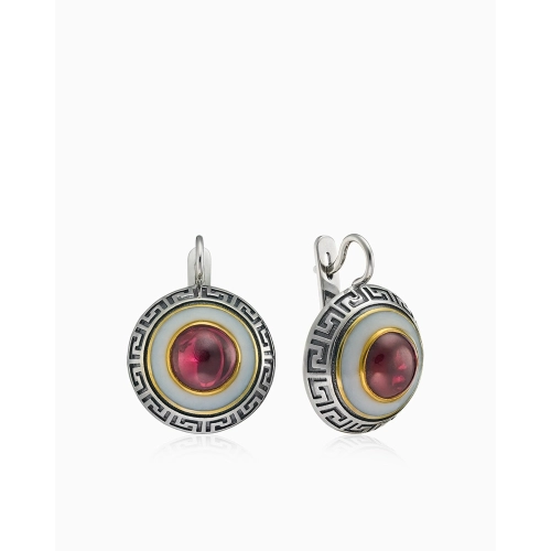 Серьги из серебра 925 пробы с гранатами
