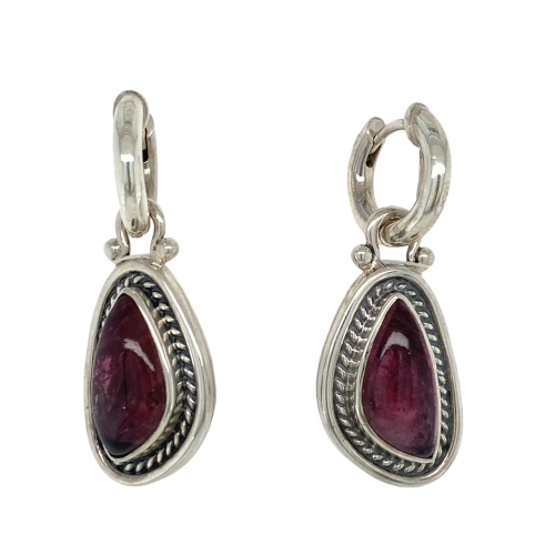 Серьги из серебра 925 пробы с турмалинами