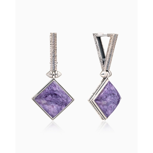 Серьги (925) чароит