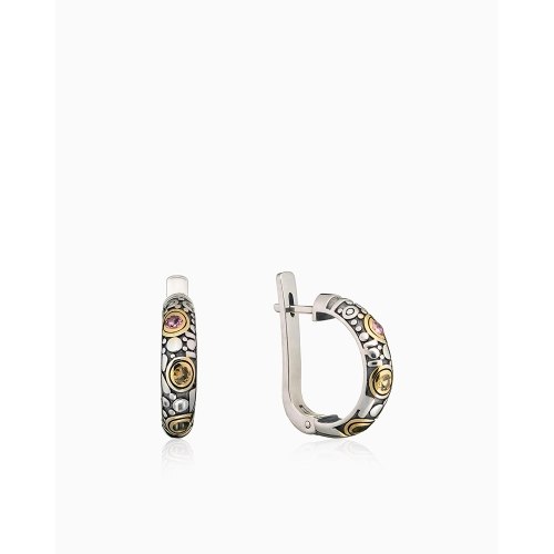 Серьги из серебра 925 пробы с турмалинами