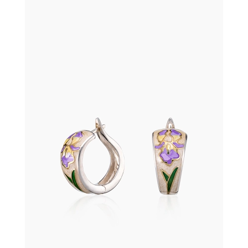 Серьги из серебра 925 пробы с эмалью