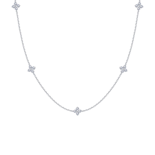 Колье из белого золота 585 пробы с фианитами