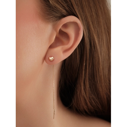 Серьги продевки из золота 585 пробы