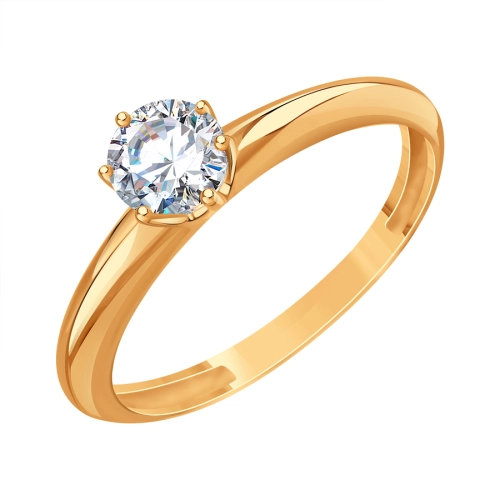 Кольцо из золота 585 пробы с фианитами